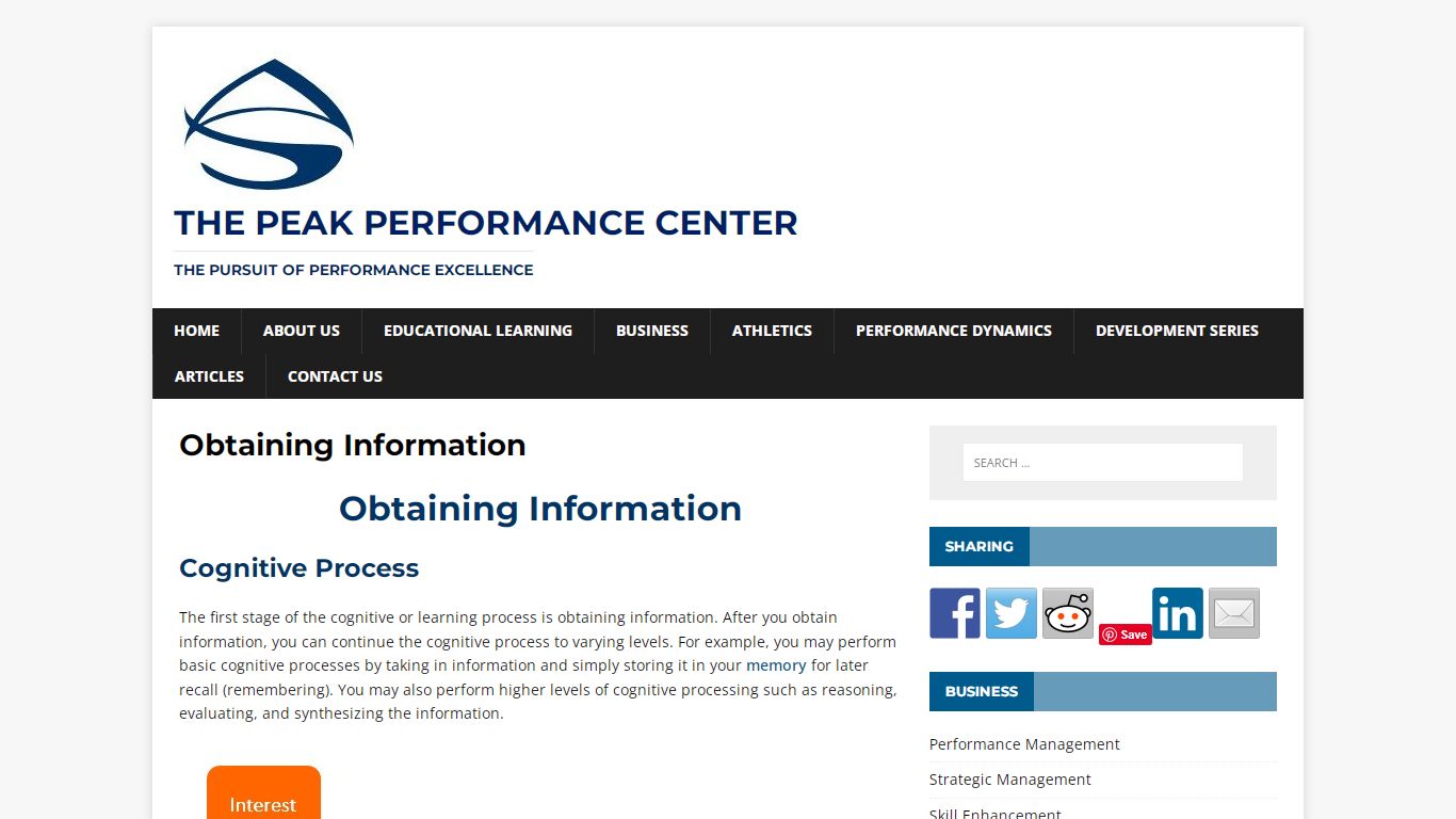 Obtaining Information - The Peak Performance Center